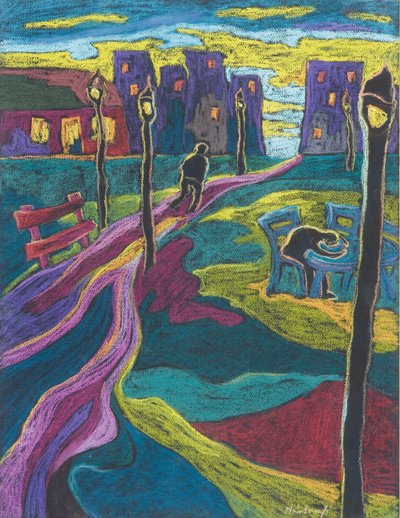 郊区，2006年（纸上粉彩） 作者 玛塔·马顿菲·本克